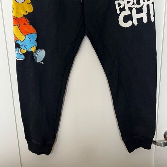 The Simpsons Youth Joggers Sweatpants Size XL Black Bart Problem Child Cotton - Picture 3 of 14